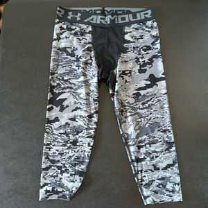 Blue Grey Camouflage XL Under Armour Compression Mid Calf Pants